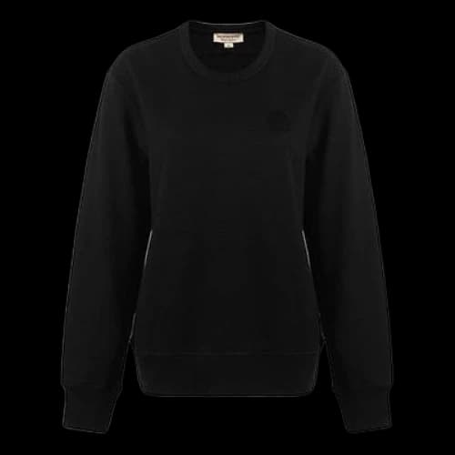 Burberry Pure Cotton Round Neck Pullover Long Sleeves Hoodie Black (Women's)