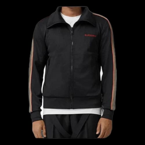 Burberry Locn Stripe High-necked Coat Jacket Male Black