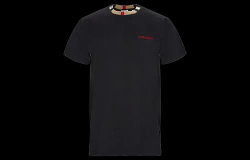 Burberry Detail Collar Short Sleeve Black