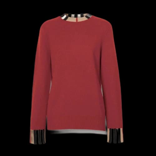 Burberry Icon Stripe Trim Cashmere Sweater Bright Red