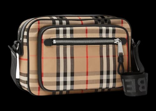 Burberry Vintage Check and Leather Crossbody Bag Archive Beige