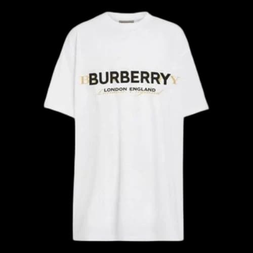 Burberry Logo Round Neck Short Sleeve White