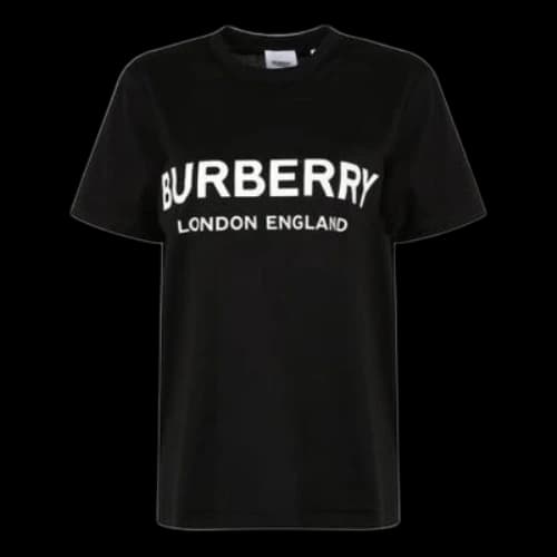 Burberry Logo Printing Cotton Short Sleeve Black