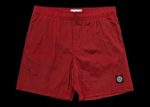 Stone Island Regular Fit Nylon Swim Trunks Red