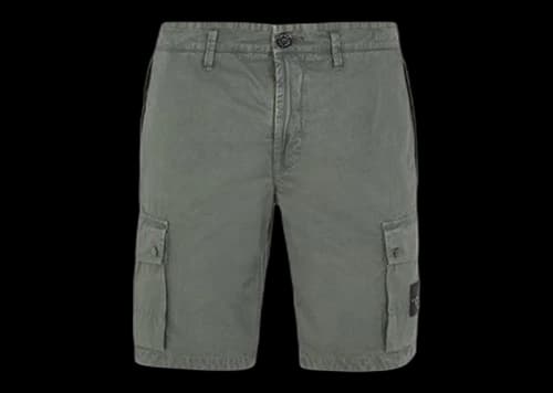 Stone Island Cargo Bermuda Shorts Slim Fit - Old Treatment Musk Green