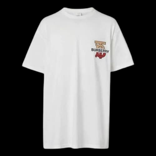 Burberry TB monogram Gradient Logo Round Neck Pullover Short Sleeve Unisex White