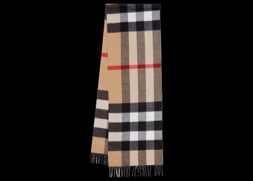 Burberry Check Cashmere Scarf Archive Beige