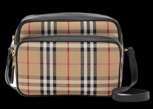 Burberry Medium Vintage Check and Leather Camera Bag Archive Beige