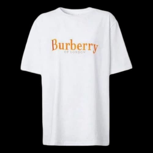 Burberry Casual Embroidered Alphabet Short Sleeve White