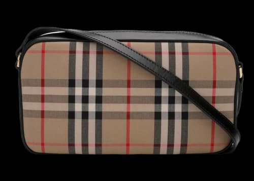 Burberry Vintage Check Cotton Camera Bag Brown