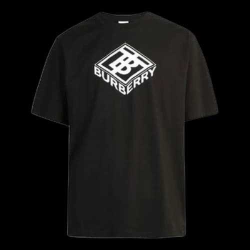 Burberry Logo Graphic Cotton Tshirt Printing Short Sleeve Black
