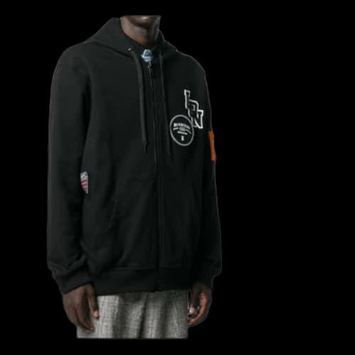 Burberry Men's Alphabet Hooded Zip Cardigan Jacket Black