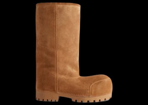 Balenciaga Alaska Fur High Boot Brown