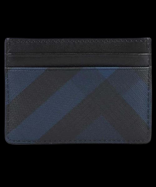 Burberry Check Card Case Navy
