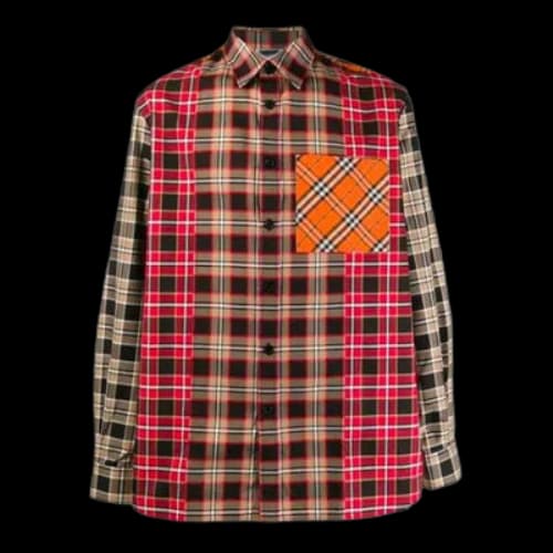 Burberry Plaid Splicing Shirt Colorblock