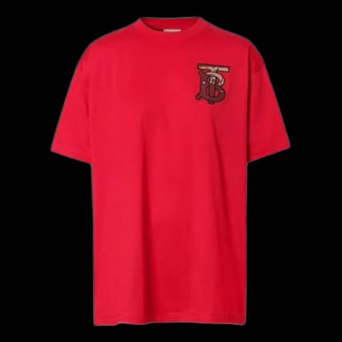 Burberry TB Logo Printing Cotton Short Sleeve Red