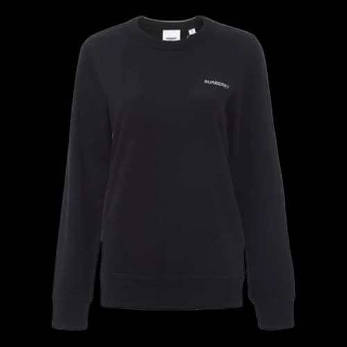 Burberry SS21 Alphabet Pure Cotton Round Neck Pullover Hoodie Black (Women's)