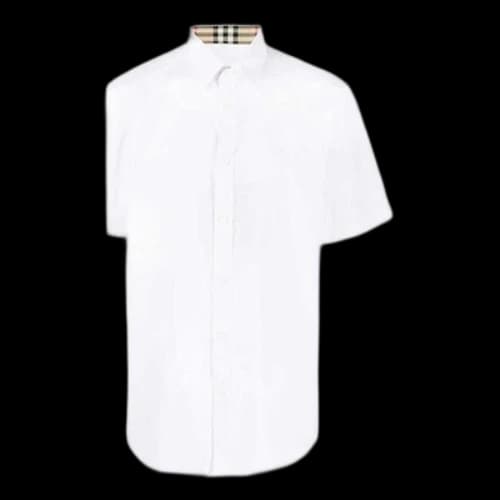 Burberry SS21 Solid Color Button Short Sleeve Polo Shirt White