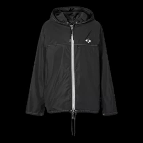 Burberry Logo Pattern Portable Light Hooded Jacket Black