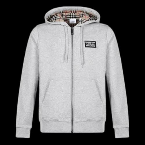 Burberry FW20 Hooded Zipper Jacket Light Grey