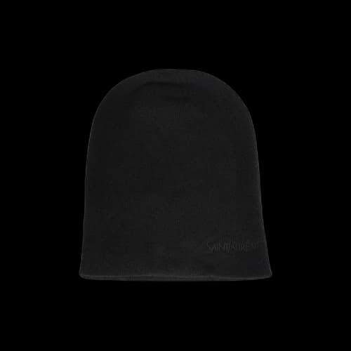 Saint Laurent Logo Embroidered Cashmere Beanie 'Black'