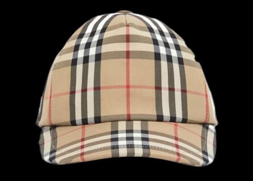 Burberry Logo Applique Vintage Check Baseball Cap Archive Beige
