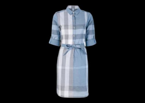 Burberry Kelsy House Check Shirt Dress Blue