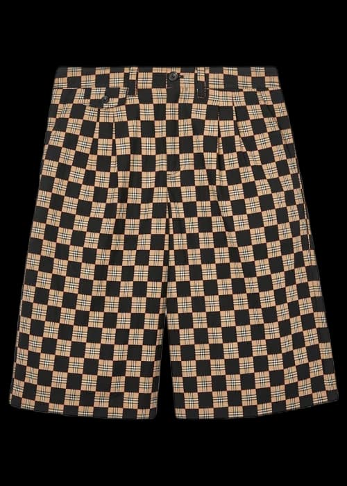 Burberry Chequer Jacquard Tailored Shorts Archive Beige/Brown