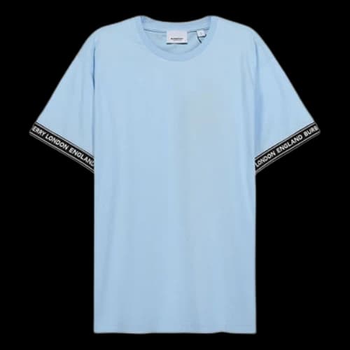 Burberry FW20 Logo Cotton Loose Version Round Neck Short Sleeve Light Blue