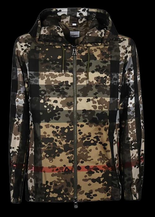 Burberry Stretton Camouflage Check lightweight Jacket Archive Beige Green
