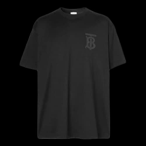 Burberry Logo Printing Cotton Loose Short Sleeve Black