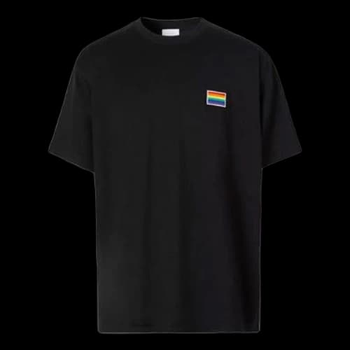 Burberry Rainbow Pure Cotton Short Sleeve Unisex Black