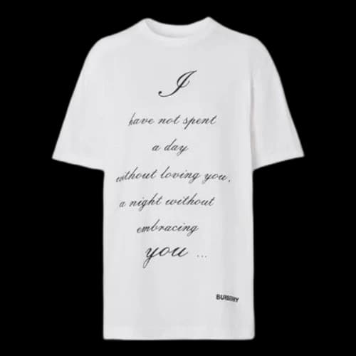 Burberry Love Slogan Short Sleeve Unisex White