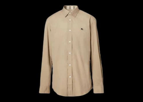 Burberry Stretch Cotton Poplin EKD Shirt Beige
