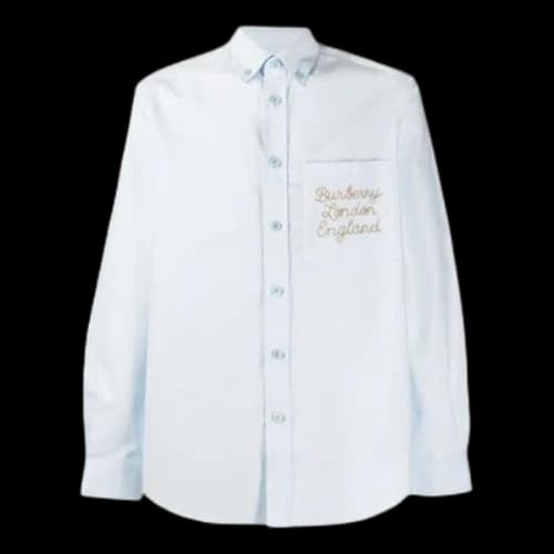 Burberry Men's SS21 Long Sleeve Shirt Blue