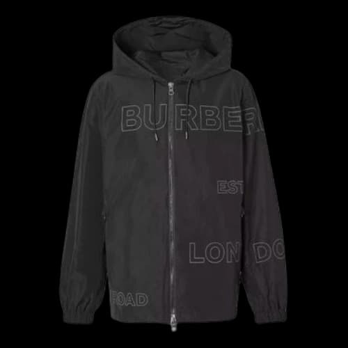 Burberry Alphabet Printing Hooded Jacket Black