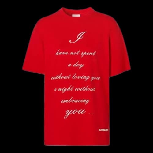 Burberry Love Slogan Short Sleeve Unisex Red