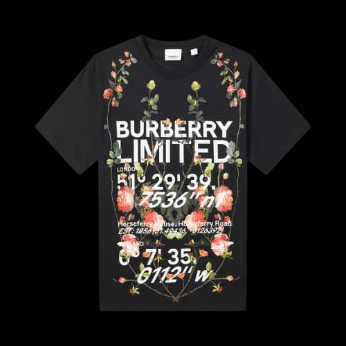 Burberry Montage Print Cotton Oversized T-Shirt 'Black'