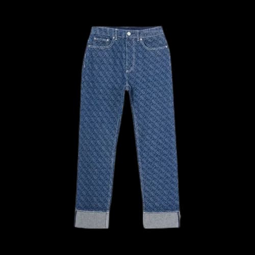 Burberry Straight Fit Monogram Print Washed Jeans 'Dark Blue'