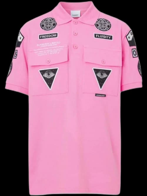 Burberry Bubblegum Badge-Applique Polo Pink
