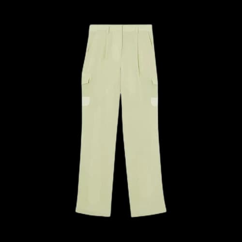 Burberry Mid-Rise Silk Trousers Mist Green