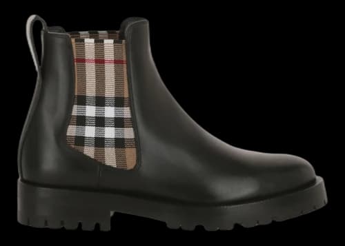 Burberry Vintage Check Chelsea Boots Black Archive Beige (Women's)
