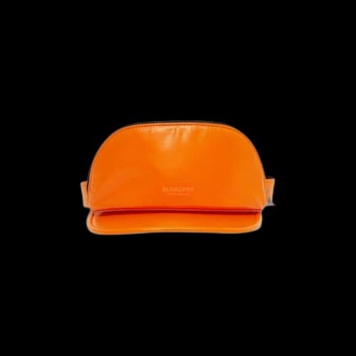 Burberry Rubberised Cotton Visor With Detachable Zip Pocket 'Orange'