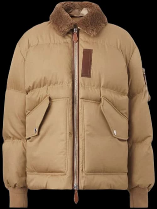 Burberry Stanley Down-Filled Bomber Jacket Toasted Walnut