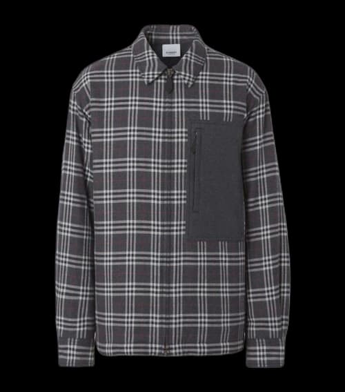 Burberry Check Pattern Jacket Gery Check