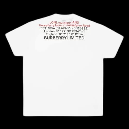 Burberry Location-Print T-Shirt White/Black/Red