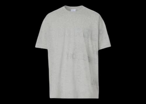 Burberry Horseferry Print Cotton Oversized T-shirt Pale Grey Melange