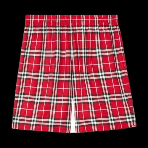 Burberry Check Print Track Shorts 'Chili Red'