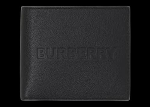Burberry Embossed Leather Bifold Wallet Black