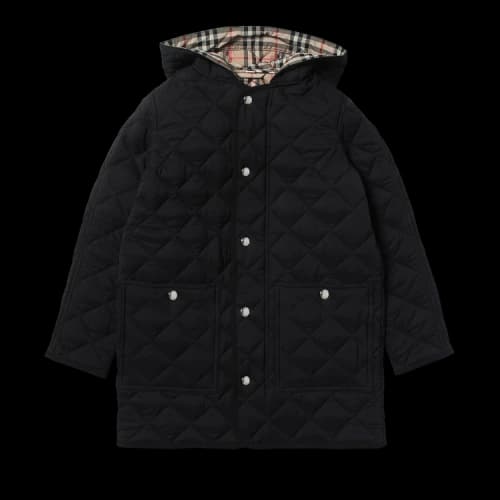 Burberry Diamond Quilted Hooded Jacket 'Beige Print'